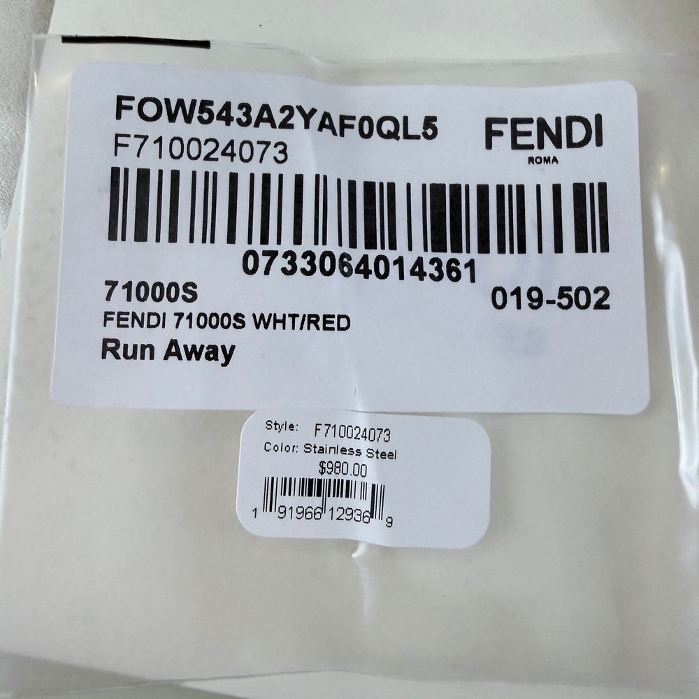 Fendi Run Away Watch 28mm Stainless Steel Red Leather Strap NEW - Picture 2 of 12